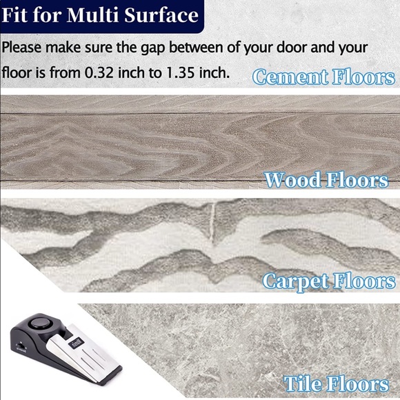 DOOR STOPPER SECURITY ALARM. INTRUDER TRAVEL ALONE SAFE. FLOOR WEDGE - Picture 4 of 6